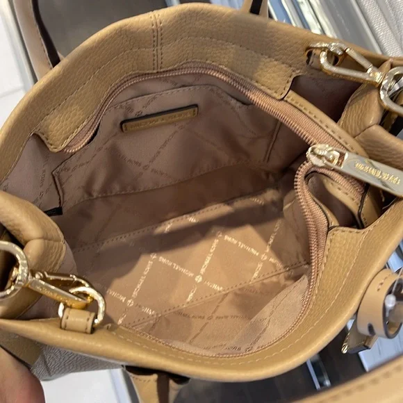 Michael Kors Mirella Small Pebbled Leather Shopper Top Zip Crossbody XBODY Tote